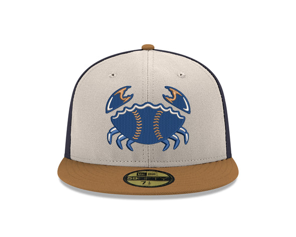 Jersey Shore BlueClaws New Era Custom Crab Emblem Bronze and Navy 59FIFTY Cap