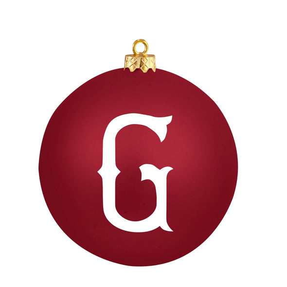 Greenville Drive Red Round Ornament with white G Logo