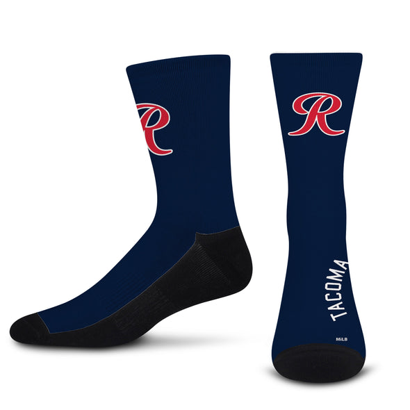 Tacoma Rainiers Navy R Logo Socks