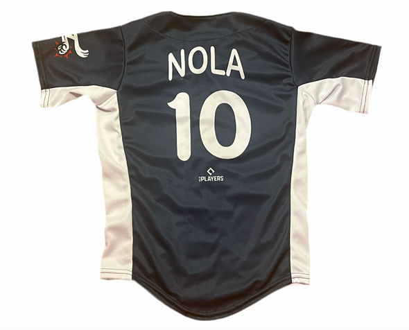 OT Sports Aaron Nola Navy On-Field Batting Practice Youth Replica Home Jersey