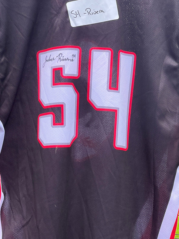 Buffalo Bisons Autographed & Game Worn Sublimated Hockey Black Jersey - Josh Rivera #54 Size 46