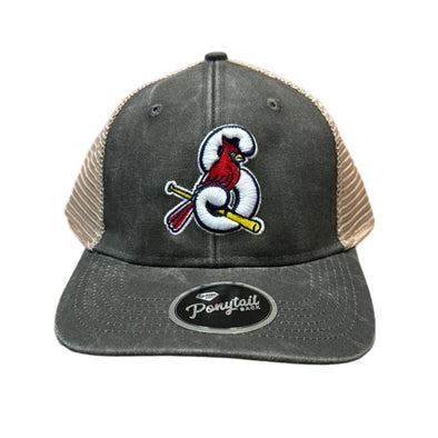 S-Bird Ponytail Back Adjustable Hat - Charcoal