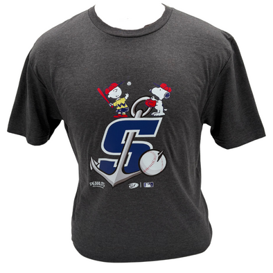 OT Sports Adult Dark Gray Peanuts T-Shirt