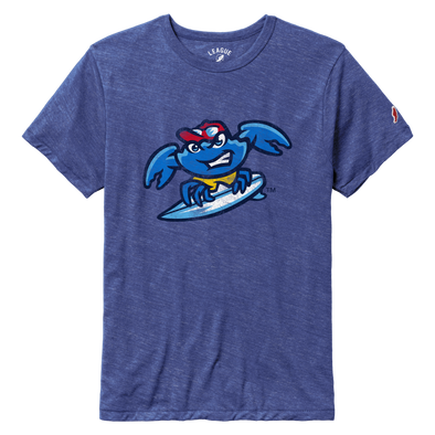 Jersey Shore BlueClaws Surfing Crab Royal Blue T-shirt
