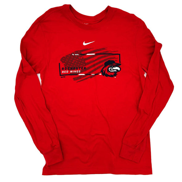 Rochester Red Wings 4th of July Nike Red Long Sleeve T-Shirt