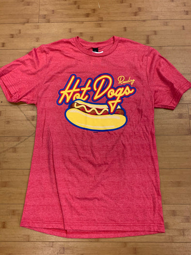 Heather Red Reading Hot Dogs Tee