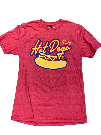Bimmridder Heather Red Reading Hot Dogs Logo Tee