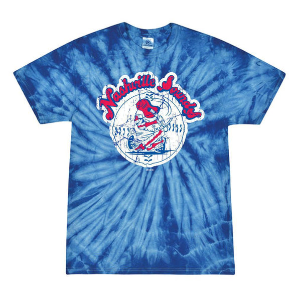 Nashville Sounds Royal Spider Tie-Dye Throwback Tee