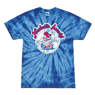 Nashville Sounds Royal Spider Tie-Dye Throwback Tee
