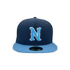 Nashville Sounds New Era 59FIFTY Navy Light Blue N Logo Hat