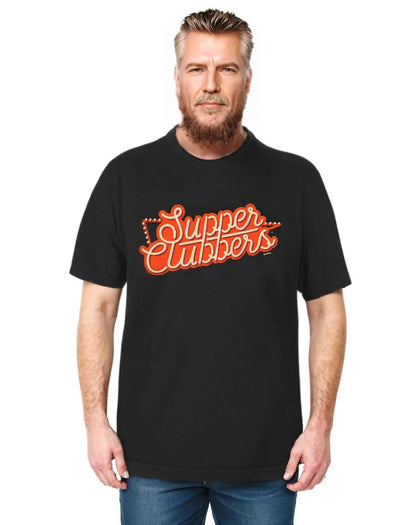 Wisconsin Supper Clubbers Black Script T-Shirt