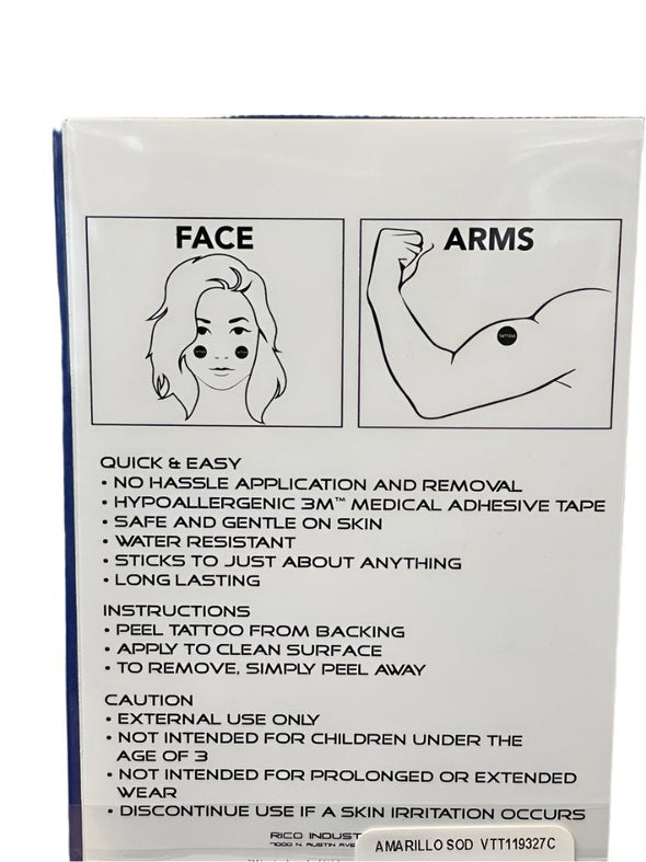 Amarillo Sod Poodles Peel  & Stick Face Tattoos
