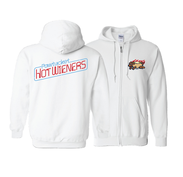 Pawtucket Hot Wieners White Full Zip Hood