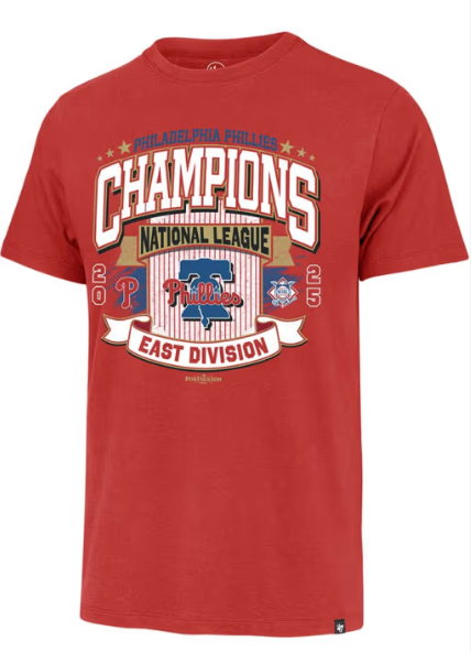 '47 Philadelphia Phillies 2025 National League East Champions T-Shirt