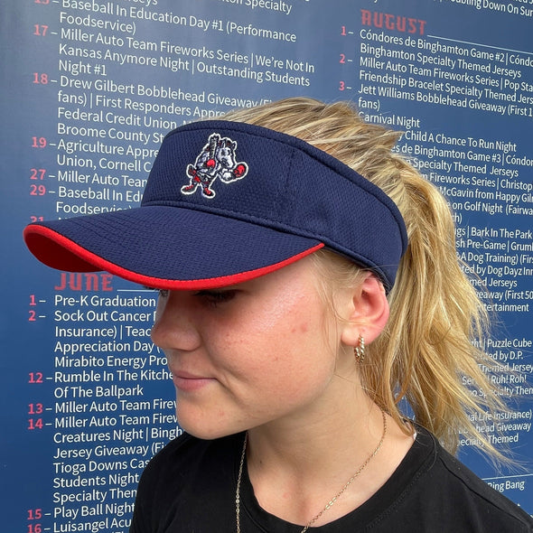 BRP NEW!  NAVY BLUE VISOR WITH RED TRIM AND BOXING ROWDY LOGO