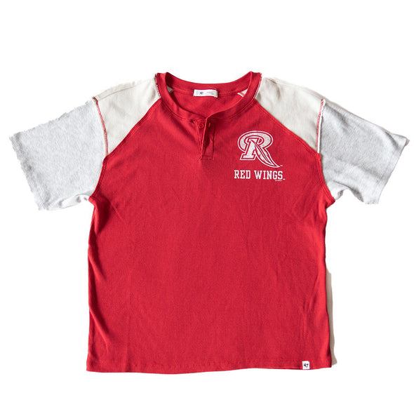 Rochester Red Wings Womens Henley Short Sleeve T-Shirt