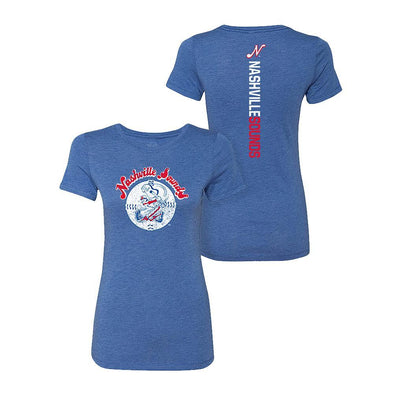 Nashville Sounds 108 Stitches Ladies Royal Razorback T