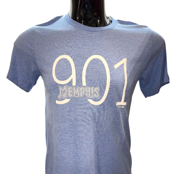 Memphis Redbirds Blue 901 Day Tri-Blend Tee