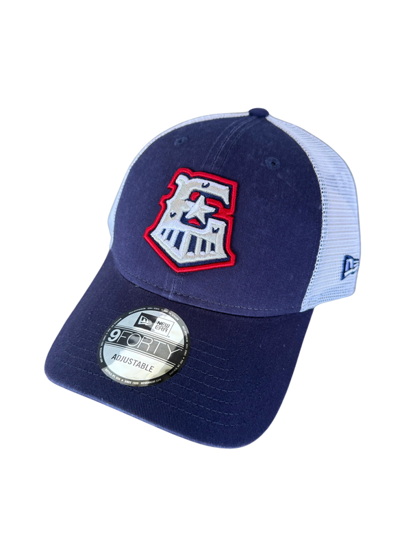 Round Rock Express New Era Navy/White Mesh Trucker 940