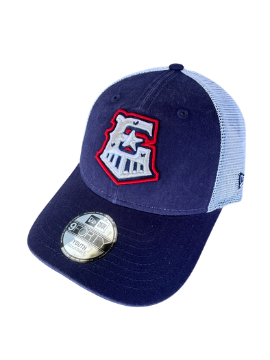 Round Rock Express New Era Youth Navy/White Mesh Trucker 940