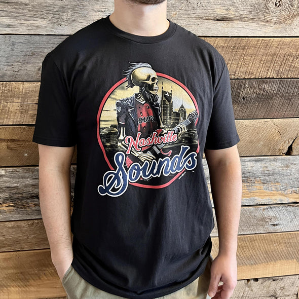 Nashville Sounds Skeleton Rocker Black Tee