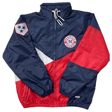 Nashville Sounds Official League Navy Red White Chute Jacket