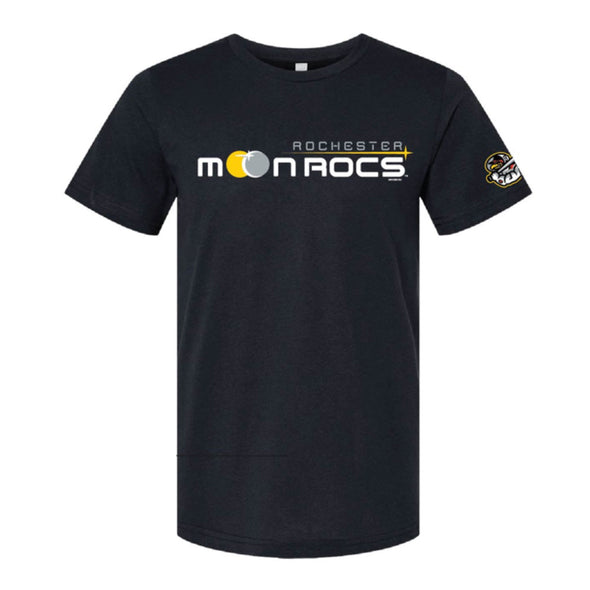 Rochester MOON ROCS Black Wordmark Tee