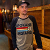 Spokane Indians Navy Raglan Long Sleeve Tee