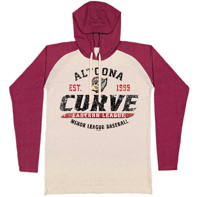 Altoona Curve Burgundy Raglan Hood Tee