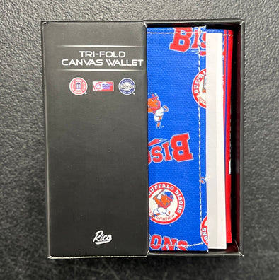 Buffalo Bisons Trifold Canvas Wallet Logo Mania