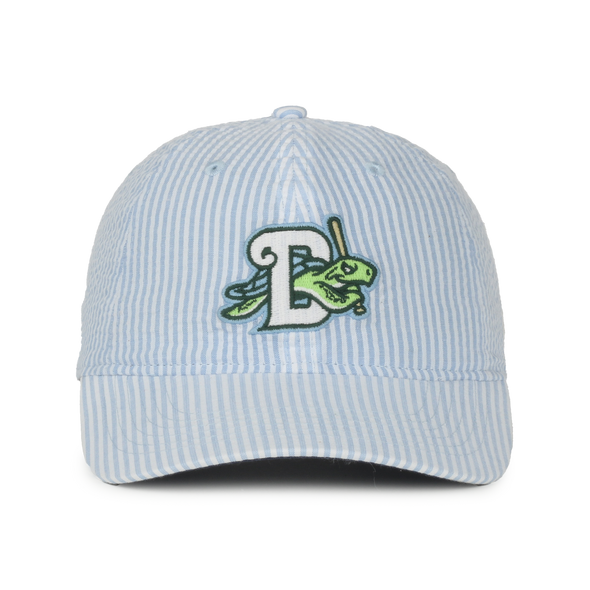 LADIES BLUE AND WHITE STRIPED CAP