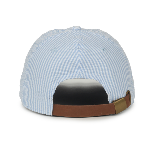 LADIES BLUE AND WHITE STRIPED CAP