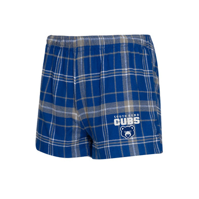 South Bend Cubs Women's Flannel Pajama Shorts