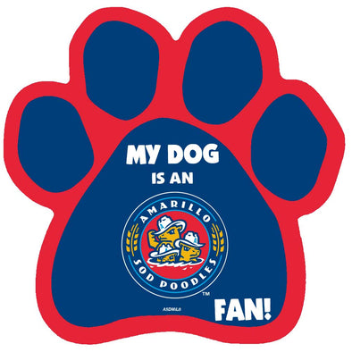 Amarillo Sod Poodles My Dog is an Amarillo Sod Poodles Fan Dog Paw Magnet