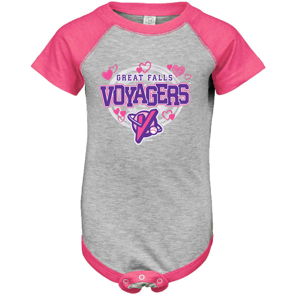 Baby Jersey Raglan Pink Onesie
