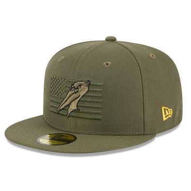MYRTLE BEACH PELICANS NEW ERA FATIGUE GREEN 2023 ARMED FORCES 59FIFTY FITTED CAP