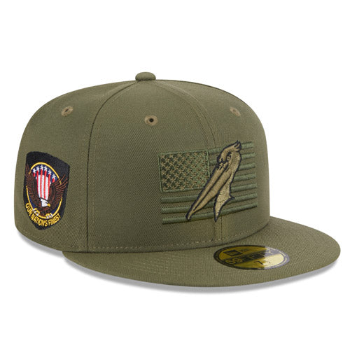 Myrtle Beach Pelicans New Era 2023 Fatigue Green Armed Forces 59Fifty Cap