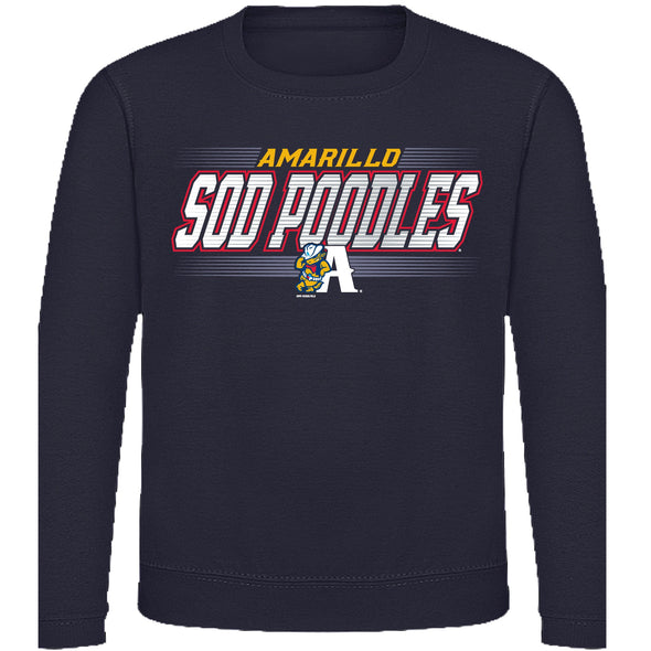 Amarillo Sod Poodles Youth Navy Esther LeanA Crewneck