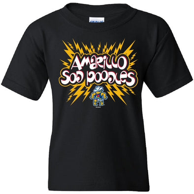 Amarillo Sod Poodles Black Youth Password Draw Tee