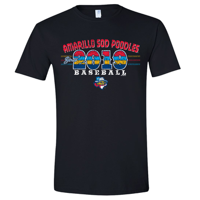 Amarillo Sod Poodles Black Regatta State T-Shirt