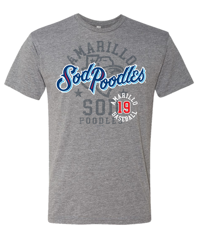 Amarillo Sod Poodles Grey Draw Double  Tee