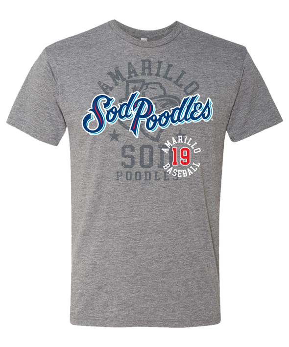 Amarillo Sod Poodles Grey Draw Double  Tee