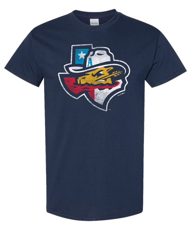 Amarillo Sod Poodles Heather Navy State Logo Tee