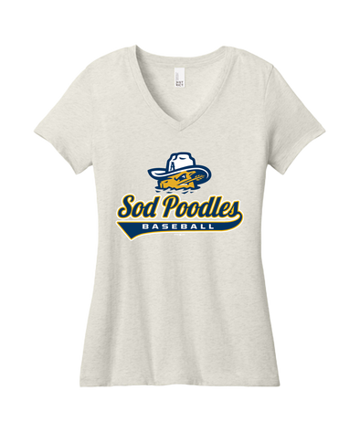 Amarillo Sod Poodles Womens Oatmeal Game V-neck