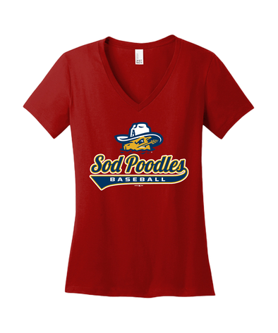 Amarillo Sod Poodles Womens Red Game Tee