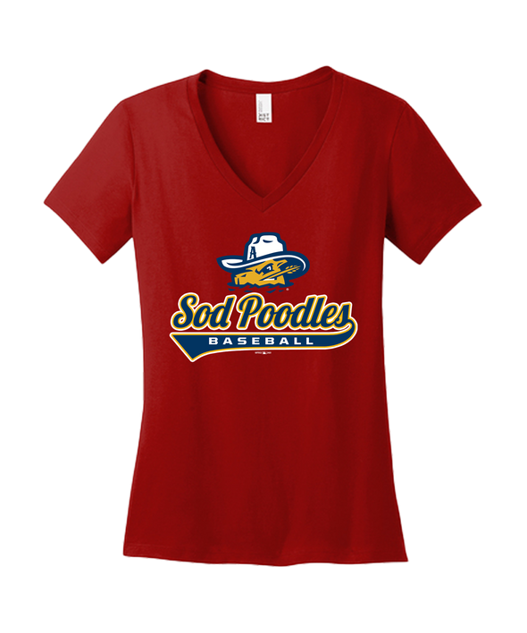 Amarillo Sod Poodles Womens Red Game Tee