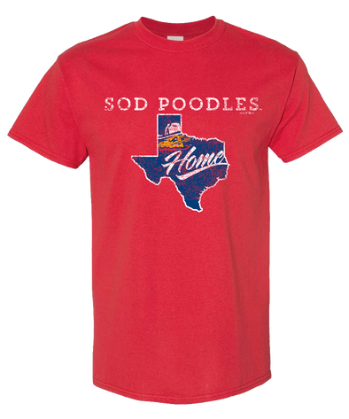 Amarillo Sod Poodles Red Texas Game Home Tee