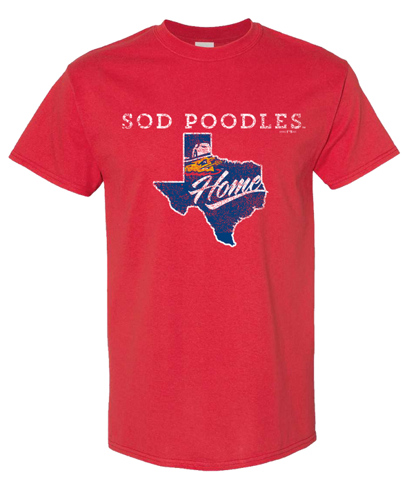 Amarillo Sod Poodles Red Texas Game Home Tee