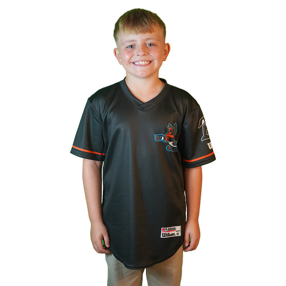 Beloit Sky Carp Youth Alternate Black Pull Over Replica Jersey