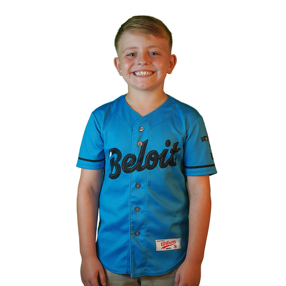 Beloit Sky Carp Youth Alternate Blue Replica Jersey